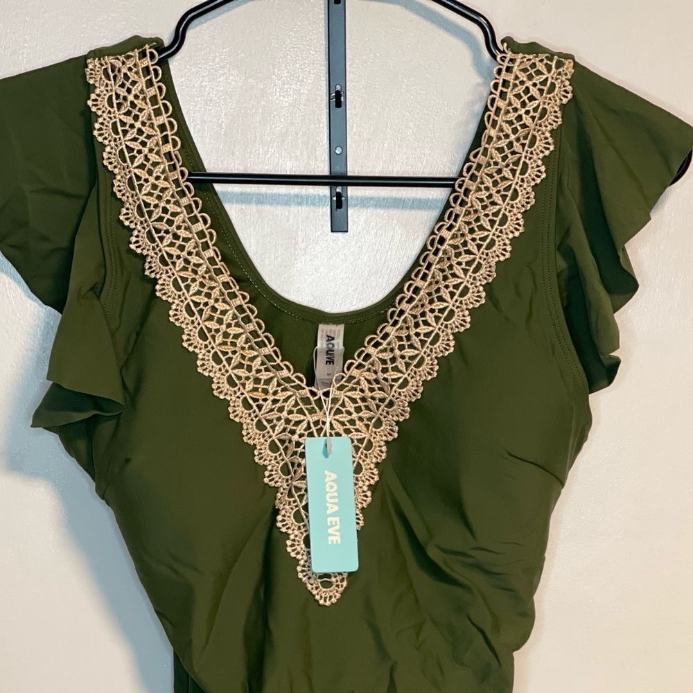 Olive Green One Piece Swimsuit